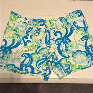 Lilly Pulitzer Blue and Green Patterned Bermudas